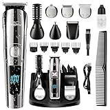 Brightup Beard Trimmer for Men - Electric Razor & Shaver, Cordless Hair Clippers Trimmers Set, IPX7 Waterproof Mens Grooming Kit for Shaving Face, Mustache, Body, Ear, Nose Hair Trimmer, Gifts for Men
