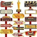 30 Pieces Movie Night Party Decoration - Movie Party Directional Signs Decor - Movie Night Theme Party Decorations