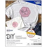 Avery Printable Heat Transfer Paper for Light Fabrics, 8.5" x 11", Inkjet Printer Compatible, 18 Sheets of Iron On Transfer Paper, Great for Custom Shirts, Uniforms, Gifts, and More (8938)