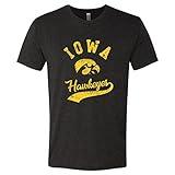 UGP Campus Apparel AS11 - Iowa Hawkeyes Retro Script Men's Premium Triblend T-Shirt - Medium - Vintage Black