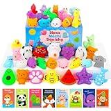 Squishy Toys, 28 Pack Squishies and Cards Party Favors for Kids 4-8 8-12 Treasure Box Classroom Prizes Mochi Squishy Cat Fidget Toys Stress Relief Goodie Bags Easter Basket Stuffers Birthday Gifts