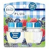Febreze Plug In Air Freshener, Odor-Fighting Scented Oil Refill, Summer Berry Picking, 2 Refill