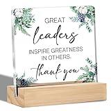 Leader Gifts Great Leaders Quote Clear Desk Decorative Sign Appreciation Gift for Leader Boss Mentor Acrylic Sign with Stand Table Plaque Keepsake
