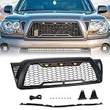 DYRDINSHOW Mesh Grille Front ABS Grill Compatible with Toyota Tacoma 2005-2011 (Matte Black)