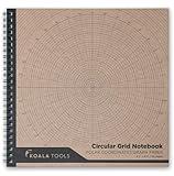 Koala Tools - Circular Grid Sketchbook with Polar Coordinate Graph Paper, Polar Grid for Circular Designs, Mandala, and Geometric Patterns, 8.5 x 8.5 inches, 60 Pages - Pack of 1