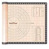 Silicone Pastry Baking Mat Non Stick-Large Rolling Dough with Measurements-Non Slip Pizza,Fondant,Pie,Cake Baking Mat - 26 x 16 Inch By Cook Time