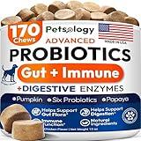 Probiotics for Dogs - 170 Dog Probiotics Chews - Digestive Enzymes & Prebiotics - Support Gut Health, Diarrhea, Gas & Constipation Relief - Itchy Skin, Allergies, Yeast Balance - Advanced Supplement