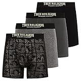 True Religion Mens Boxer Briefs Cotton Stretch Underwear for Men Pack of 4 Gold
