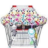 XiOiOiX 2 in 1 Shopping Cart Cover&High Chair Cover for Restaurant Seat, Grocery Cart Cover for Baby Infant Toddler Girl/Boy Reversible, Machine Washable (Colorful)