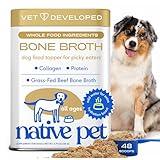Native Pet Bone Broth for Dogs and Cats - Made with Real Beef Bone Broth, Dog Food Toppers for Picky Eaters - Provides Extra Hydration & Nutrition for Joint Strength, Immunity & Heart Health-48 Scoops