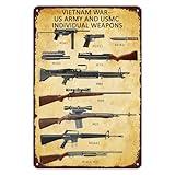 Vietnam War-Army And Individual Weapons,Military Metal Signs Vintage Tin Sign,Man Cave Decor Bar Cafe Kitchen Garage Wall Art Decoration 8x12 Inches