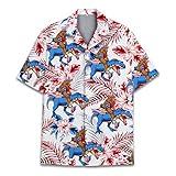 ACEPrints Bigfoot Hawaiian Shirts for Men, Patriotic Sasquatch Gifts, 4th of July American Dinosaur Button up Shirt Men
