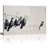 Banksy Unframed Graffiti Wall Art On Immigration Discrimination Racism Pictures Wall Decor Vintage Print Painting Artwork Pop Art Street for Bedroom Living Room Home Decor 32 x 24 inch