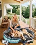 OhGeni Orthopedic Dog Couch Large Sized Pet Beds with Comfort Foam Support, Soft Indestructible Fabric, Machine Washable Waterproof Removable Cover, 35-Inch (Gray)