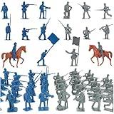 HAPTIME Civil War Army Men Set (42 pcs ) , American Civil War Toys, Plastic Army Men Action Figures, Including Flagman, Knight, Soldier, Perfect for School Project Dioramas, Revolutionary War Toys