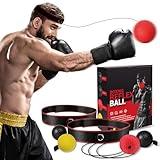 KTEBO® Boxing Reflex Ball Headband Set - Includes 4 Different Balls and 2 Adjustable Headbands for Beginner Proficiency Improvement, Great Boxing Equipment