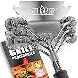 GRILLART Grill Brush and Scraper Bristle Free - Safe BBQ Brush for Grill -Stainless Grill Grate Cleaner - Safe Grill Accessories for Porcelain/Weber Gas/Charcoal Grill - Gifts for Grill Wizard/Men/Dad