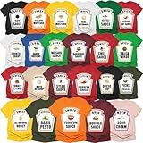 Halloween Family Shirts Matching Halloween Condiments Costume Tshirt, Tomato Ketchup Yellow Mustard Hot Spicy Soy Sauce Halloween Group Shirts