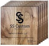 Walnut Plywood Sheets for Crafts 1/8 inch, 3mm Plywood Sheet for Laser Cutting, Wood Burning, Architectural Models, Drawing - 6 Pack Walnut Wood Sheets 12 x 12 inch (SS Custom Products)