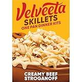 Velveeta Skillets Creamy Beef Stroganoff One Pan Dinner Kit with Cheese Sauce (Pasta & Seasonings, 11.6 oz Box)
