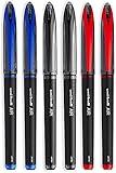 Uni-Ball AIR Micro - 0.5mm Fine Rollerball - Pack of 6 Pens - 2 Black, 2 Blue and 2 Red (BusinessCollors), Packing may vary