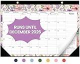 Desk Calendar 2025-2026, 18 Months Calendar Runs until Dec 2026 - Large 17" x 12" Desktop/Wall Monthly Calendar for Home School, or Office - Vintage Floral