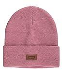Levi's Classic Warm Winter Knit Beanie Cap Fleece Lined for Men and Women Beanie Hat, Pink Solid, One Size
