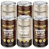 Door County Coffee Ready to Drink Canned Cold Brew Variety Pack - 8oz - 6 Pack - Cold Pressed Coffee, 5 Calories, Bold & Rich, Flavorful, 145mg Natural Caffeine