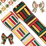 Black History Month Wired Ribbon - 2.5" x 10 Yards African American Kente Ribbon for Gift Wrapping, Juneteenth Wired Wrapping Ribbon, Wreath Bows, and Black History Month Decorations Style E