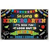 YEIRFYY So Long Kindergarten It's Been Fun Look Out 1st Grade Here I Come Backdrop Banner Kindergarten Graduation Party Decorations Kindergarten Grad Background for School Classroom Party Decorations
