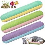 Retro Shaw Cat Toys Pillows 3 Pcs, Refillable Catnip Toys with Crinkle Sound Inside, Interactive Indoor Kitty Kicker Sticks, Cat Nip Kitten Toy 10.1 Inches