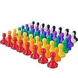 64 Pcs Board Games Multicolor Plastic Pawn Chess Pieces, 1 Inch Tabletop Pieces Bulk for Board Component Tabletop Markers Accessories
