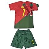 Soccer Jerseys Kids 7# Football Sports Fan for Boys Girls Youth Soccer(5-6Years)
