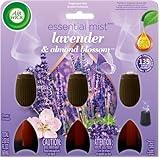 Air Wick Essential Mist Refill, 3 ct, Lavender and Almond Blossom, Essential Oils Diffuser, Air Freshener