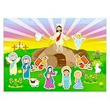HEYINSHEN Make an Easter He Lives Sticker Scenes 12 Set Easter Crafts for Kids Religious Gifts Resurrection Stickers for Kids DIY Craft for Classroom Party Bible Games Religious Education