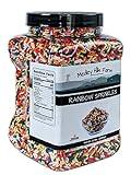 Rainbow sprinkles by Medley Hills farm in Reusable Container 2.2 Lbs. - Great bulk rainbow sprinkles for cake decorating,cookie decorating - brownies and ice cream toppings