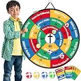 Garybank Faith Darts Bible Trivia Games for Kids Adult Family, 66 Flash Cards W/ 260+ Questions, Christian Bible Study Supplies for Youth Group, Teens, Disciples, Church, Kids Birthday Gifts