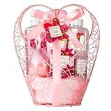 Gift Basket For Women, Mother's Day Gift for Mom Spa Set Lily & Peony Home Spa Set, Beauty Personal Care Set Jojoba Oil, Spa Self Care Kit, Bath Body For Thank You, Birthday, Mom, Anniversary Gift