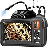 Endoscope Camera with Light, Borescope Camera with 4.3" IPS Screen, 1080P HD with 8 LED Lights, 16.4FT Semi-Rigid Cord, IP67 Waterproof Endoscope for Sewer, Cool Gadgets&Tools for Men
