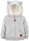 Simple Joys by Carter's Baby Hooded Sweater Jacket with Sherpa Lining, Grey, 18 Months