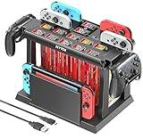 Kytok Switch Games Organizer Station with Controller Charger, Charging Dock for Nintendo Switch & OLED Joycons, Storage and Organizer for Games, TV Dock, Pro Controller, Accessories Kit