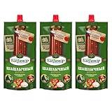 BALTIMORE SHASHLICHIY Ketchup with Spices & Garlic - Organic Tomato Ketchup Made from Ripe Tomatoes, Garlic & Herbs - Spicy Ketchup Ideal for Grilling, Barbecuing & Side Dishes - 260g Each, 3 Pack