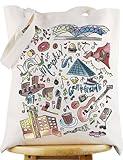 WZMPA Memphis Tennessee Travel Tote Bag Memphis Souvenir Gift Memphis Travelling Culture Reusable Grocery Bag (Memphis Tote)