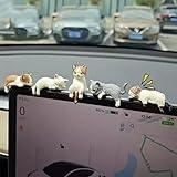 5PCS Cute Mini Cat Car Rearview Mirror Ornaments Fun Dashboard Decorations Kawaii Car Interior Accessories