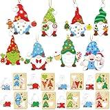 28 Pack Christmas DIY Crafts Kit for Kids, Make Your Own Christmas Gnome Ornaments Xmas Stickers Cutouts Arts and Crafts Bulk for Kids Winter Holiday Xmas Classroom Art Activities Party Decorations