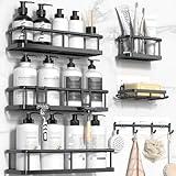 YASONIC Shower Caddy, 6 Pack Large Capacity shower Organizer with Soap Holder and 12 Hooks, Rustproof Shower Shelves for Inside Shower, No Drilling&Sleek Bathroom Organizers and Storage