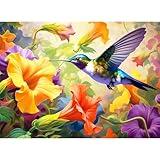 VOLUVOLU 500 Piece Puzzle for Adults, Jigsaw Puzzles,Flower Hummingbird Jigsaw Puzzles 500 Pieces Birthday Party for Family Kids and Adults Funny Puzzle