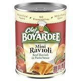 Chef Boyardee Mini Beef Ravioli, Microwave Pasta, Canned Food, 15 oz.
