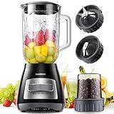 SHARDOR Blenders for Smoothies, 52 Oz Glass Jar Smoothie Blender, Countertop Blender & Grinder Combo, 9 Functions with 5 speeds for Shakes, Puree, Crush Ice, and Chop, Max 700W