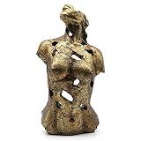 Lukitas Abstract Female Bust Statue and Sculpture, Lady Figurine Art Decor, Aesthetic Ornament for Office Living Room Bedroom, Golden, Resin 16"